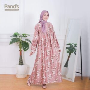 Gamis panjang satin motif